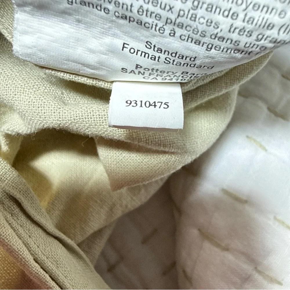 2 Pottery Barn Pick Stitch Standard Pillow Shams Linen CTN Quilted CottageCore